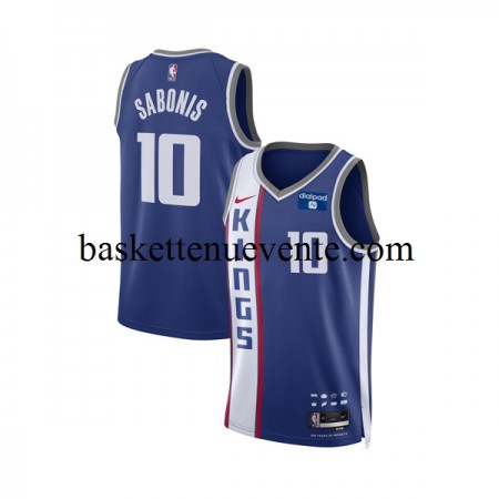 Maillot Basket Sacramento Kings Domantas Sabonis 10 Nike 2023-2024 City Edition Bleu Swingman - Homme